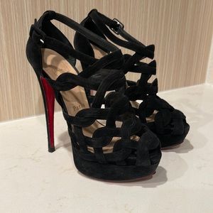 Christian Louboutin Black Suede Platform